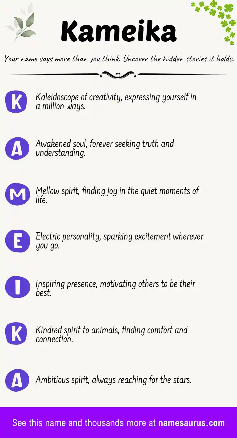 Acrostic poem about Kameika.