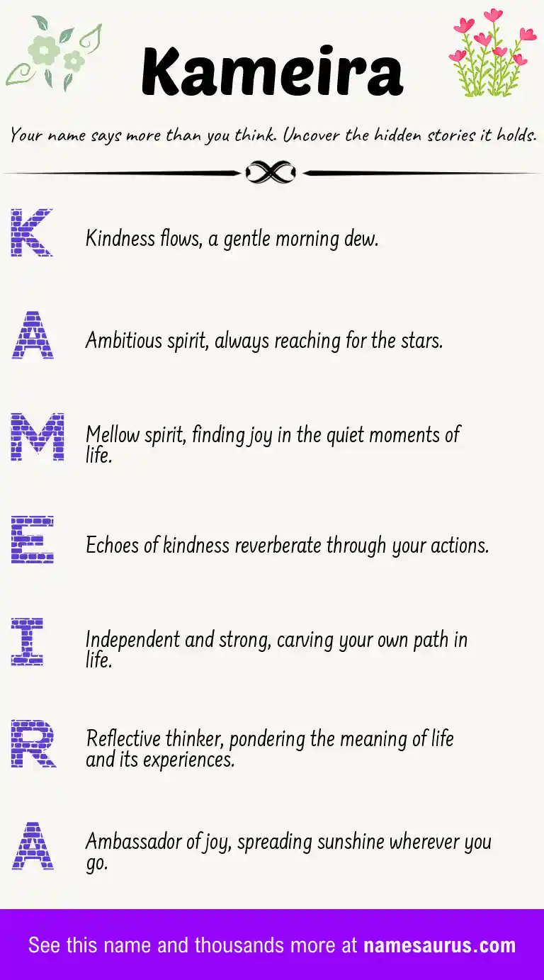 Acrostic poem about Kameira.