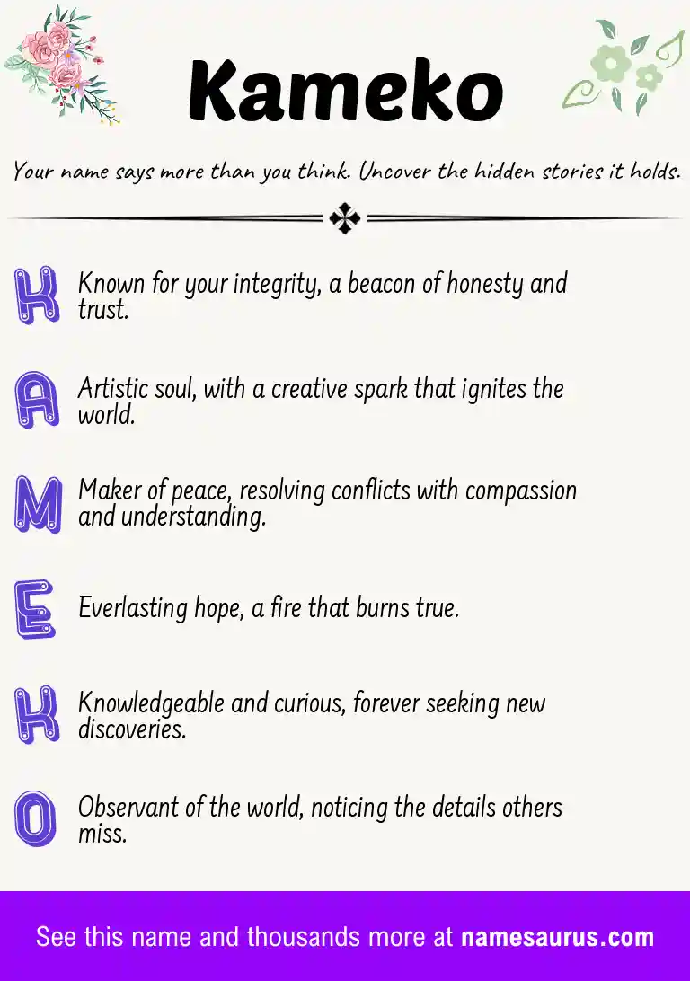 Acrostic poem about Kameko.