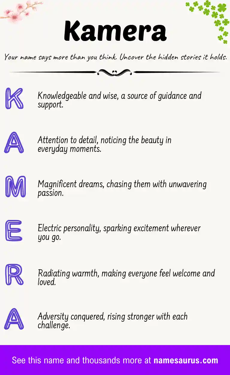 Acrostic poem about Kamera.
