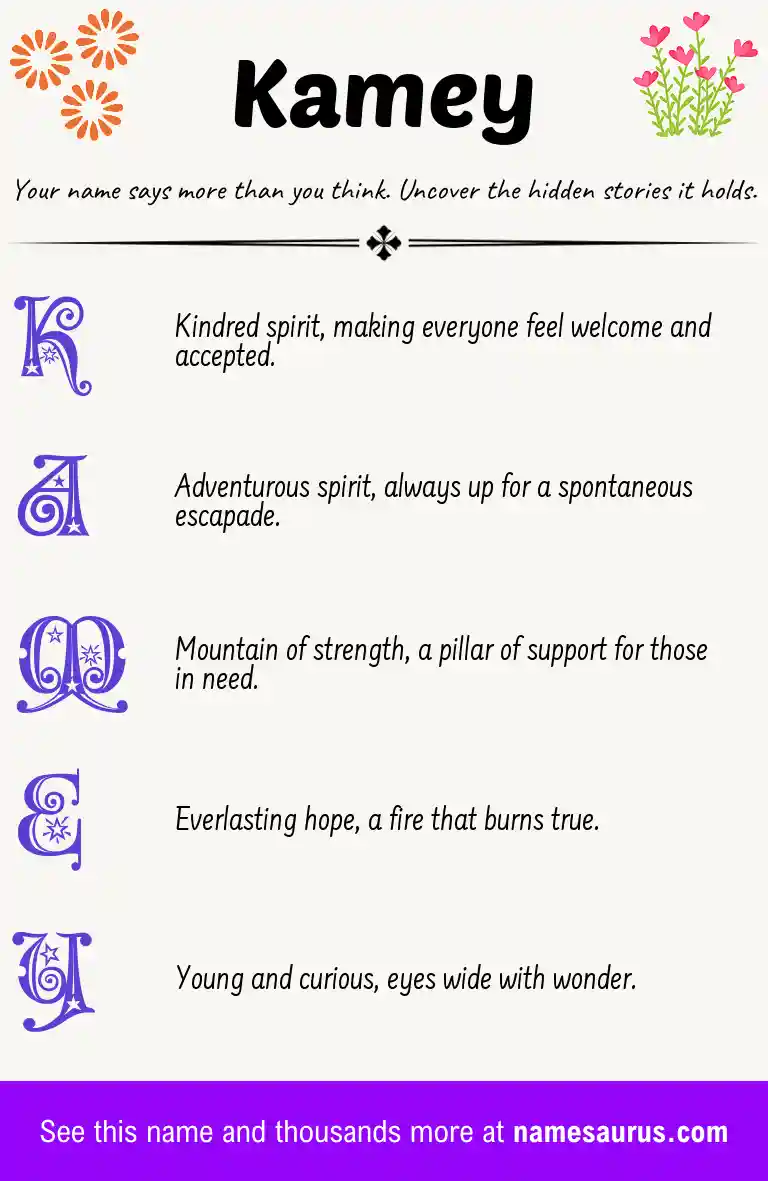 Acrostic poem about Kamey.