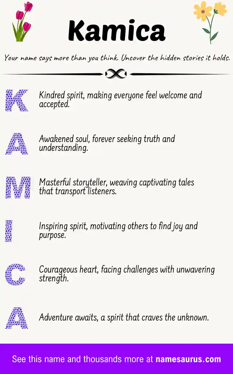 Acrostic poem about Kamica.