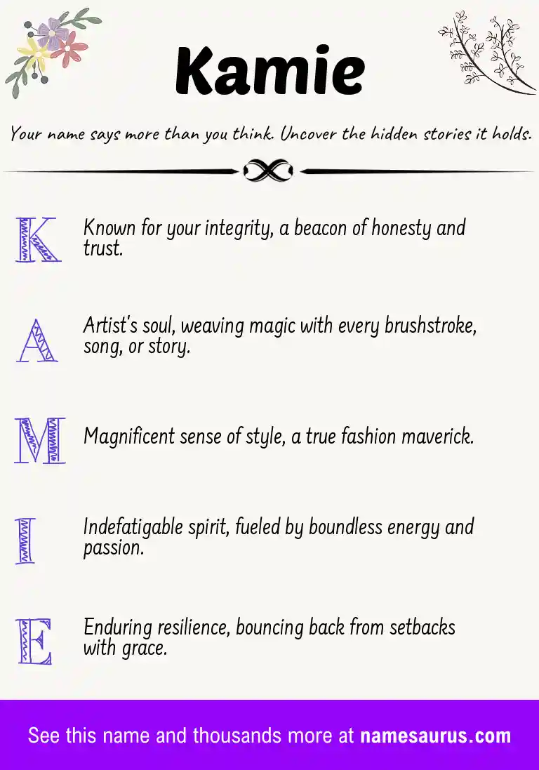 Acrostic poem about Kamie.