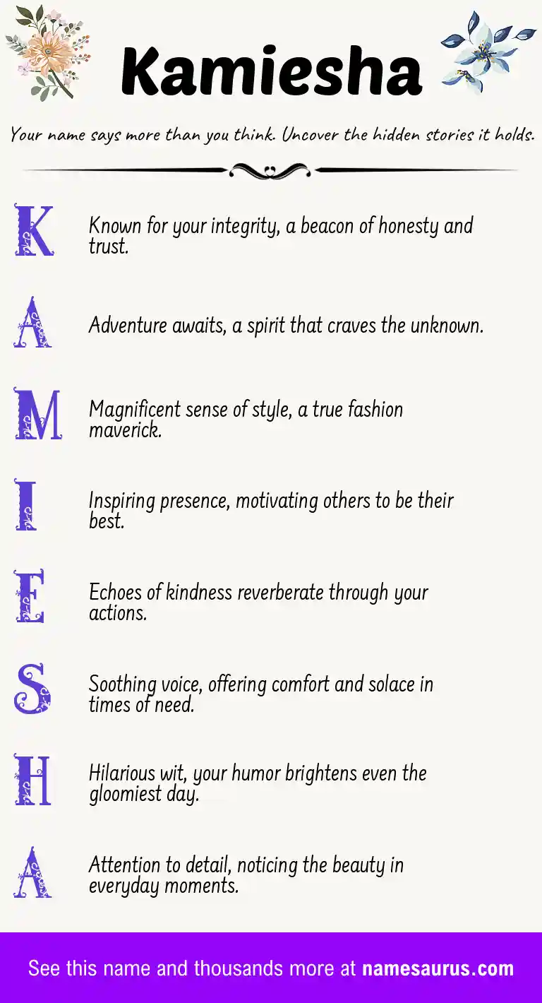 Acrostic poem about Kamiesha.