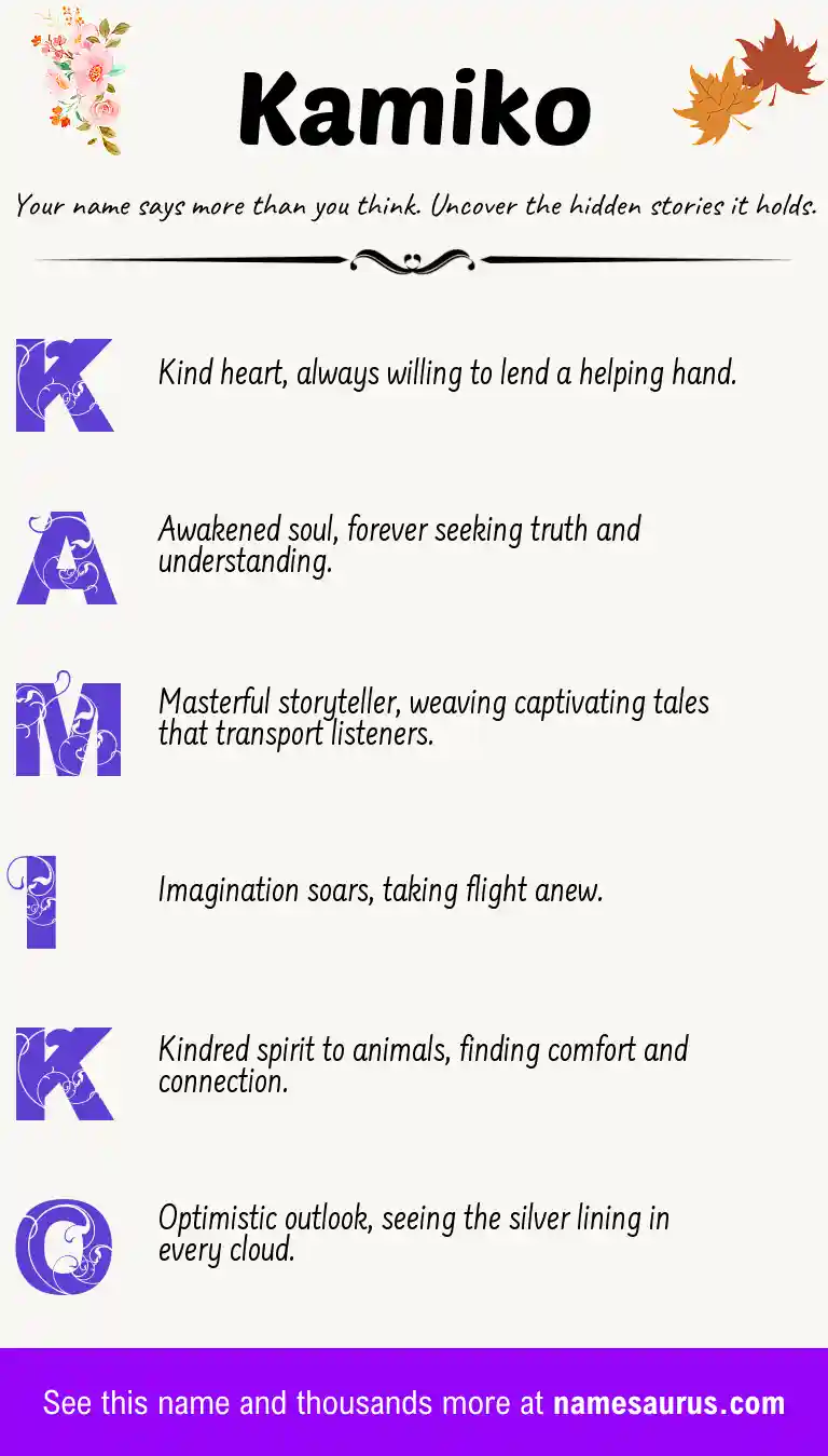 Acrostic poem about Kamiko.