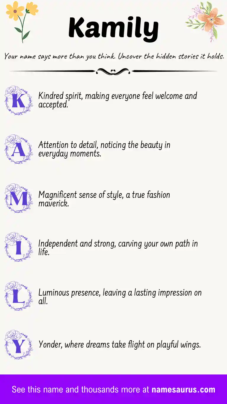 Acrostic poem about Kamily.