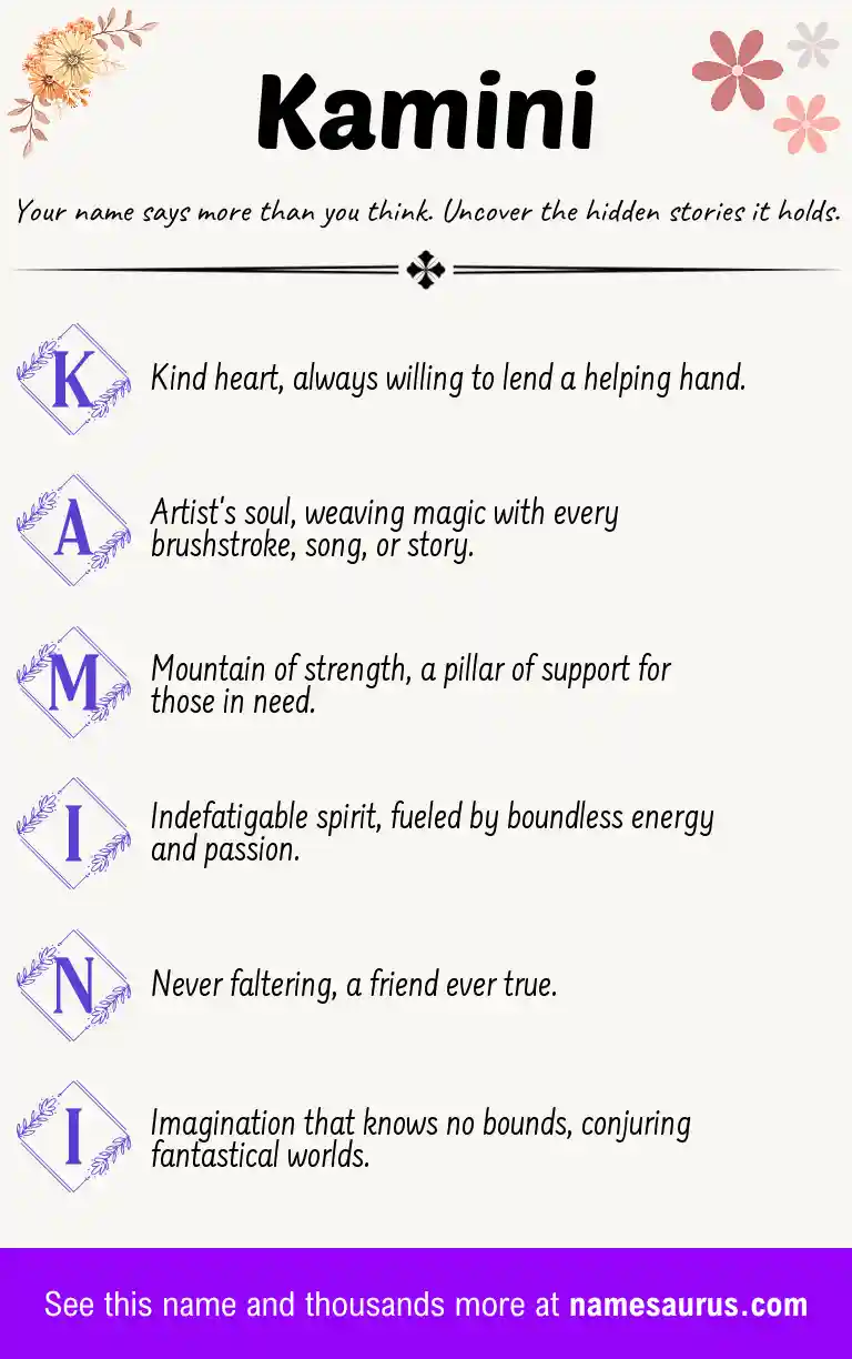 Acrostic poem about Kamini.