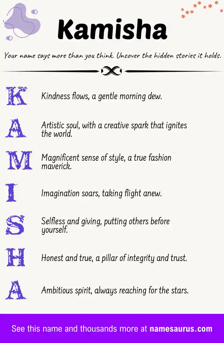 Acrostic poem about Kamisha.