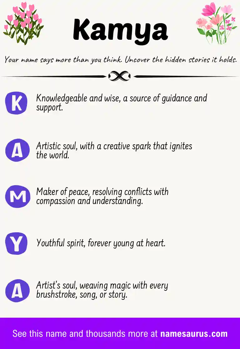 Acrostic poem about Kamya.