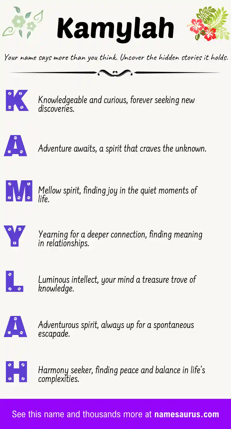 Acrostic poem about Kamylah.