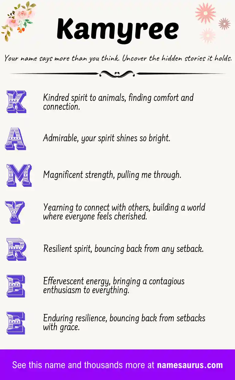Acrostic poem about Kamyree.