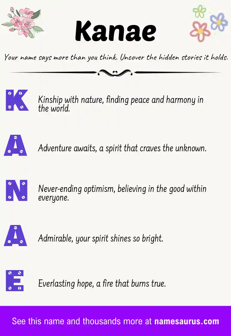 Acrostic poem about Kanae.