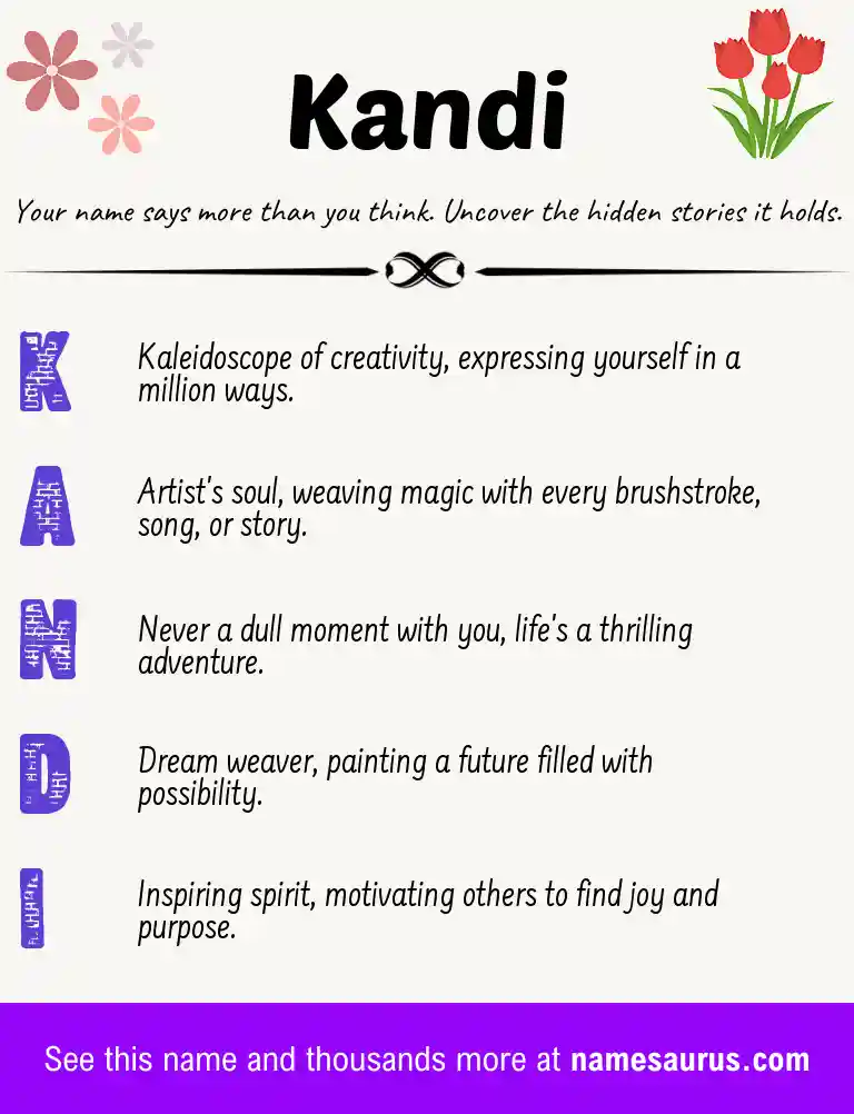Acrostic poem about Kandi.