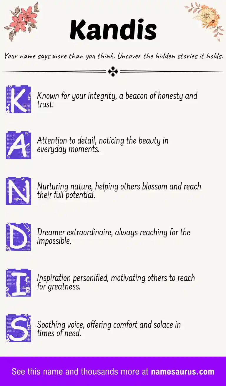 Acrostic poem about Kandis.