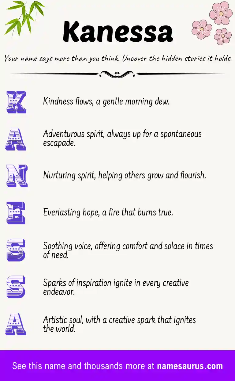 Acrostic poem about Kanessa.