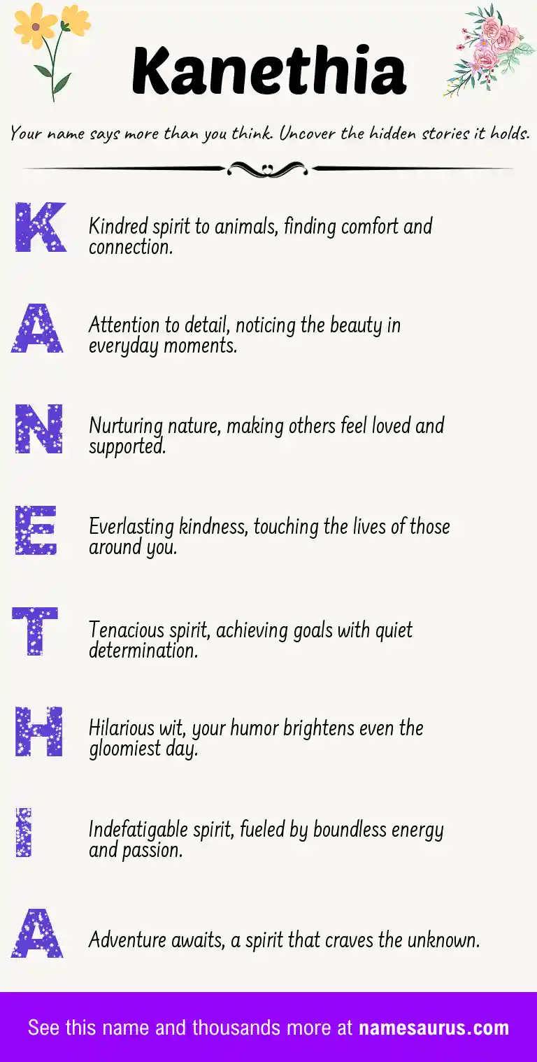 Acrostic poem about Kanethia.