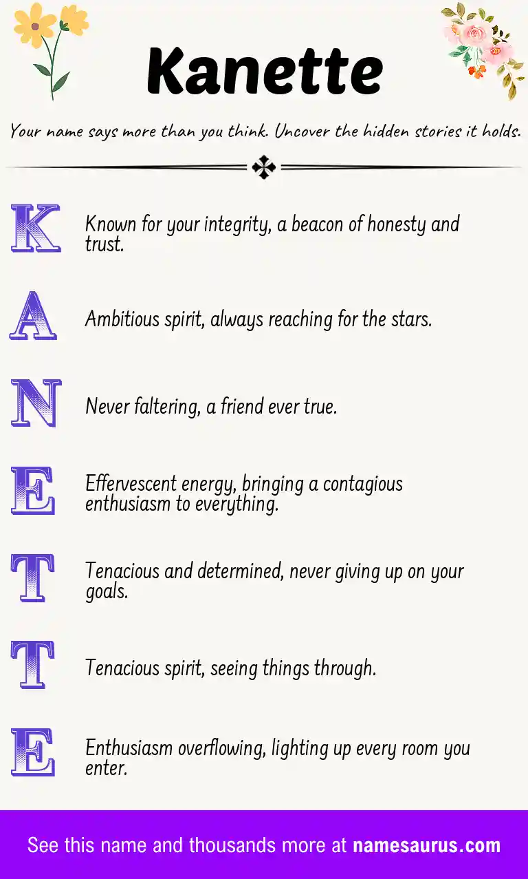 Acrostic poem about Kanette.