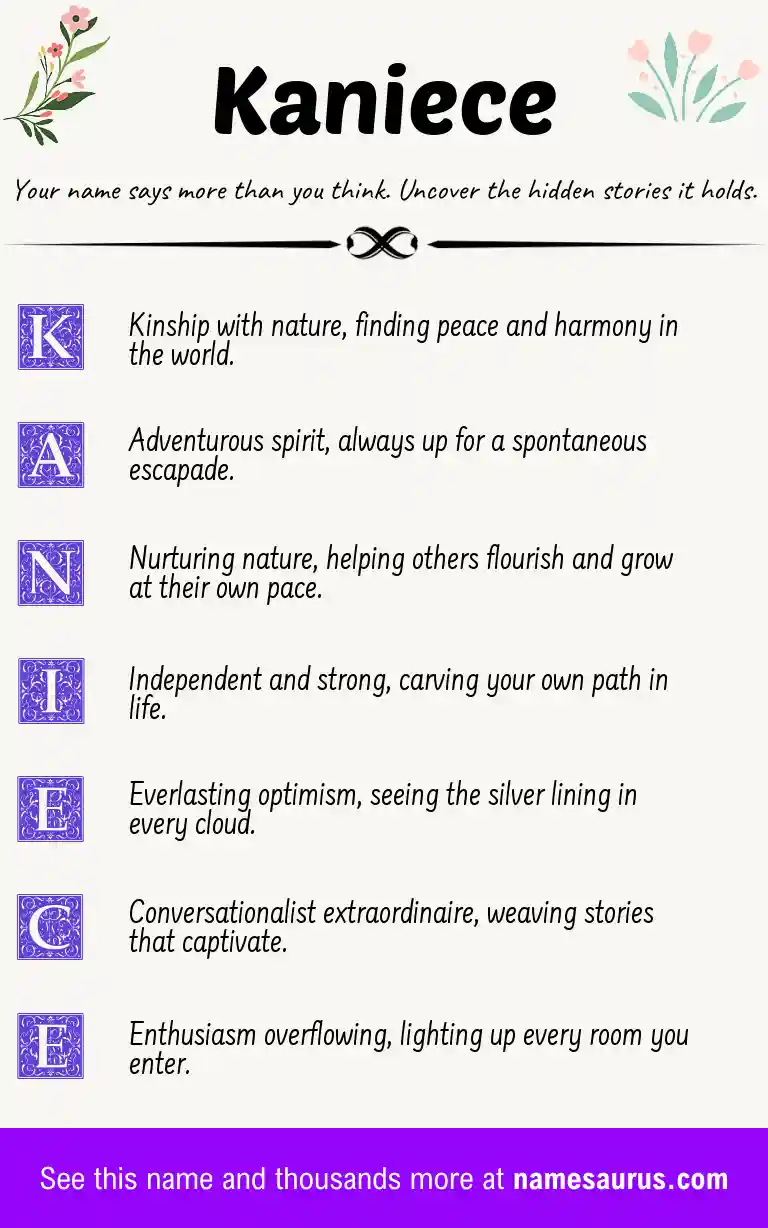 Acrostic poem about Kaniece.