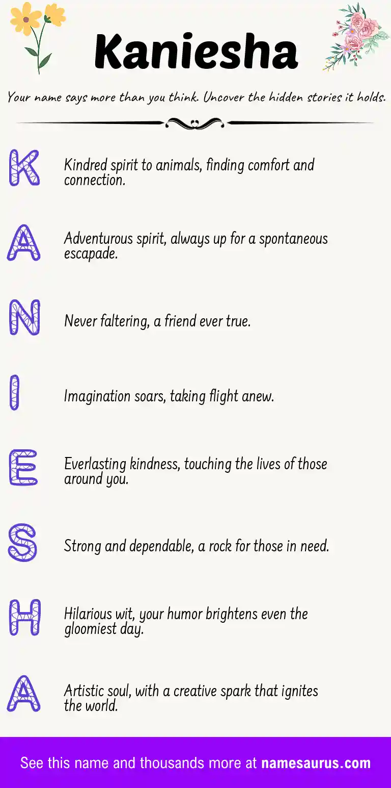 Acrostic poem about Kaniesha.