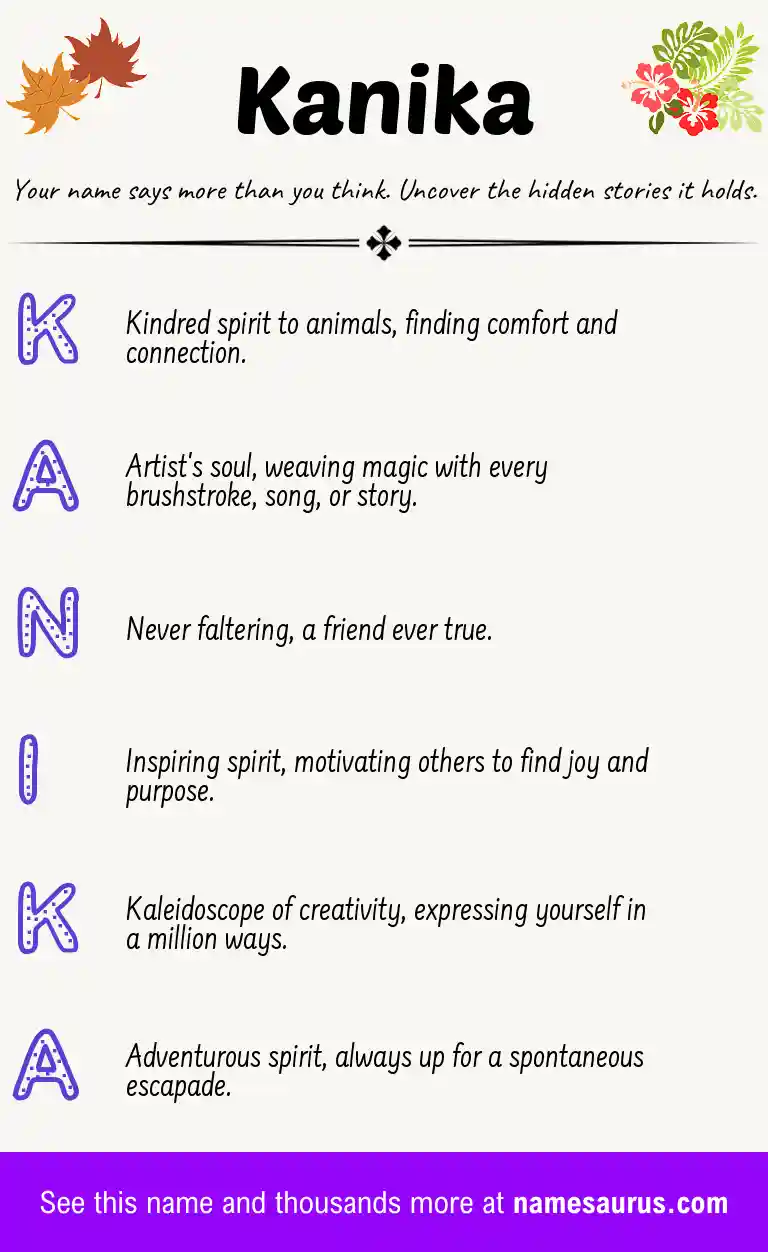 Acrostic poem about Kanika.