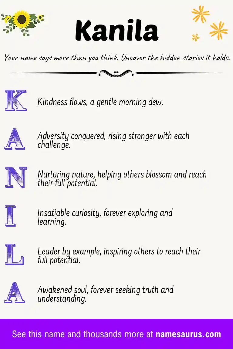Acrostic poem about Kanila.