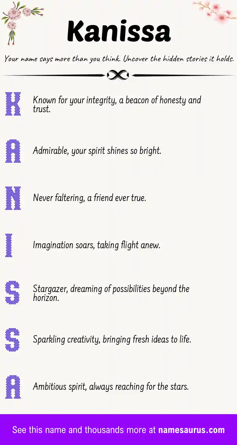Acrostic poem about Kanissa.