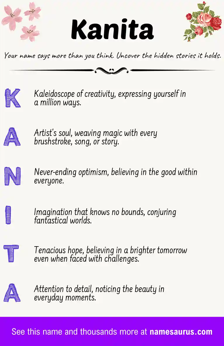 Acrostic poem about Kanita.