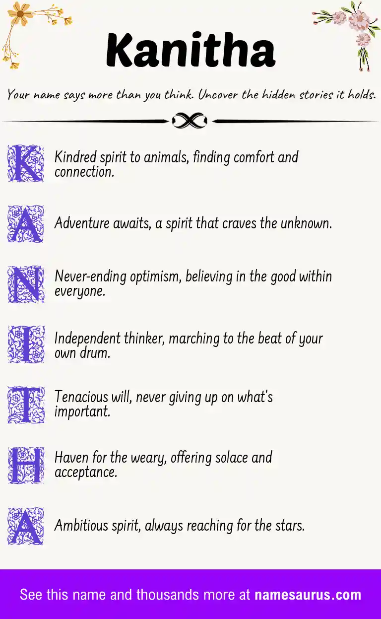 Acrostic poem about Kanitha.