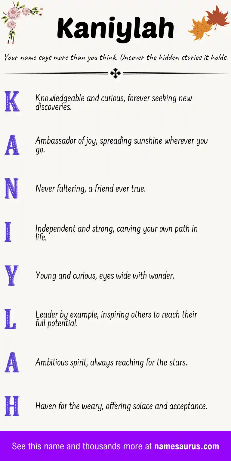 Acrostic poem about Kaniylah.
