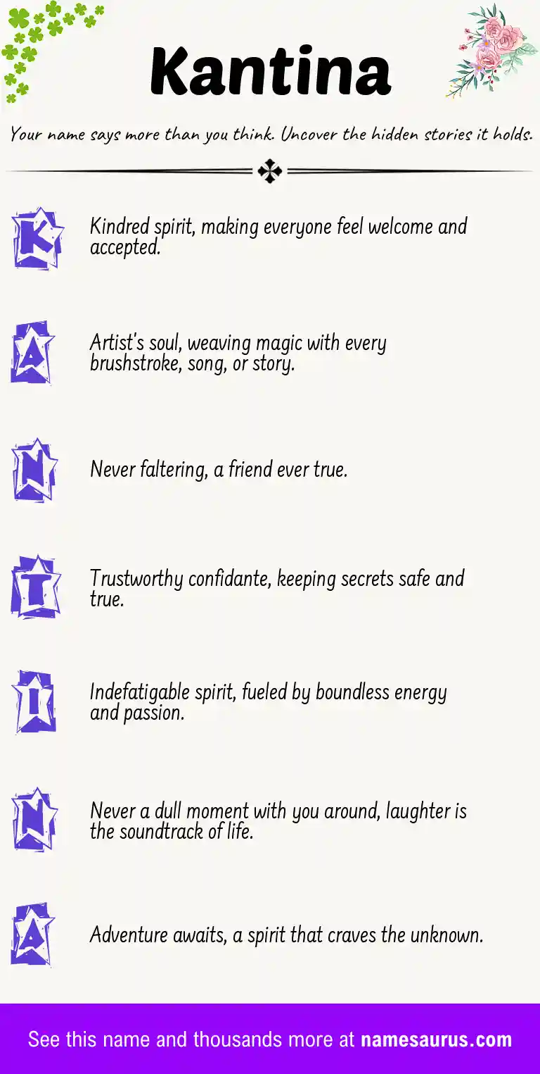 Acrostic poem about Kantina.