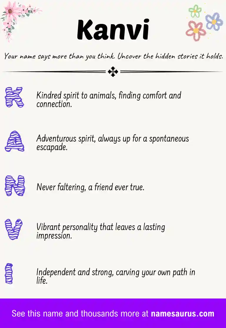 Acrostic poem about Kanvi.