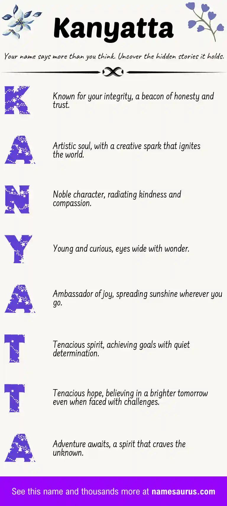 Acrostic poem about Kanyatta.