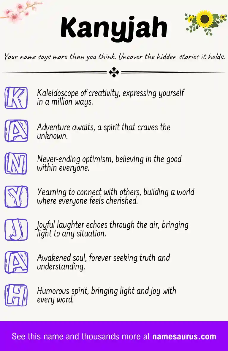 Acrostic poem about Kanyjah.