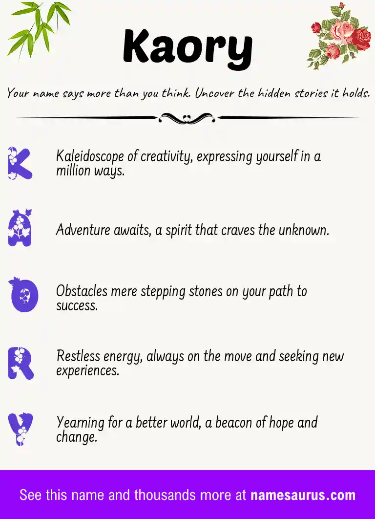 Acrostic poem about Kaory.