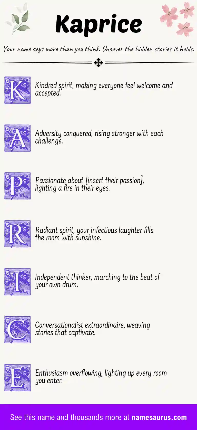 Acrostic poem about Kaprice.