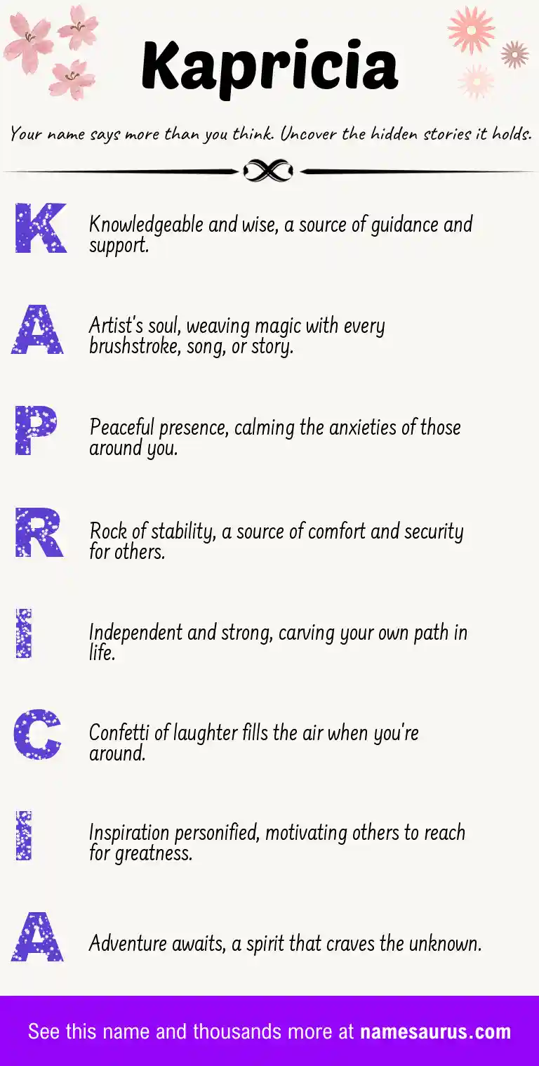 Acrostic poem about Kapricia.