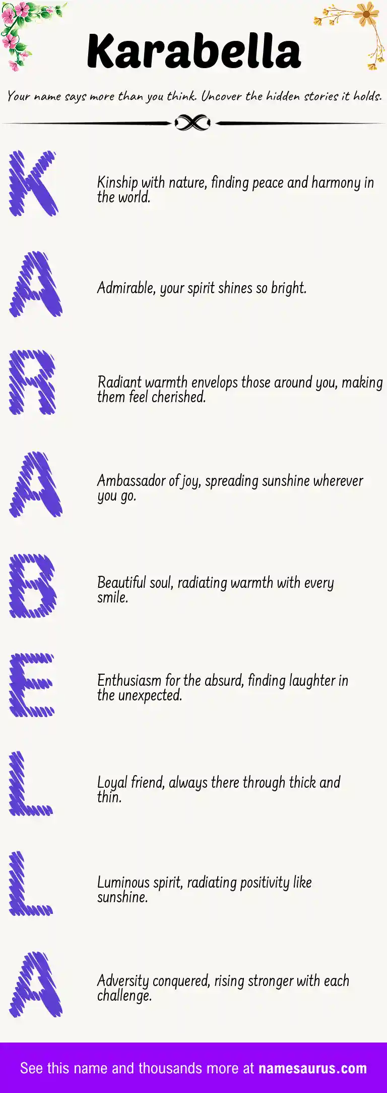 Acrostic poem about Karabella.