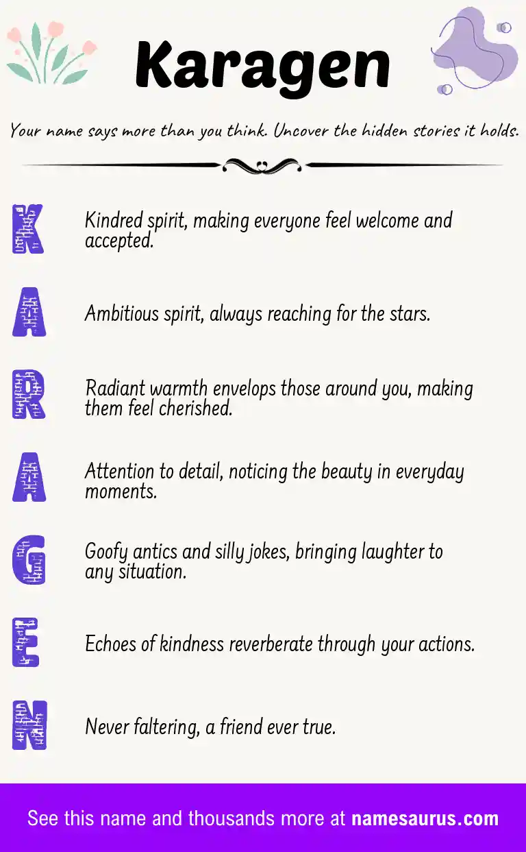 Acrostic poem about Karagen.