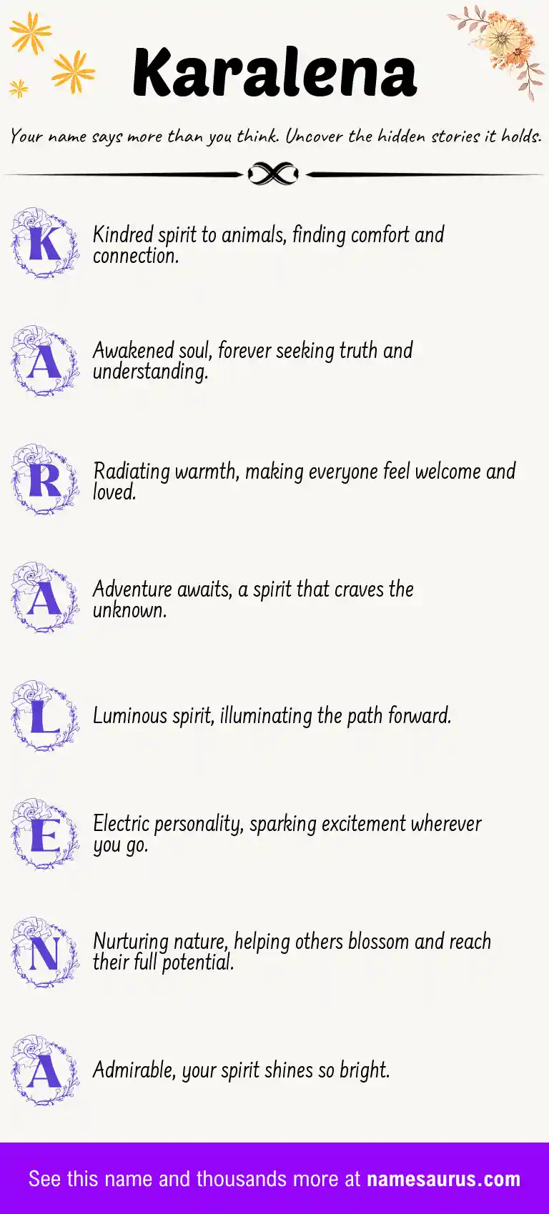 Acrostic poem about Karalena.