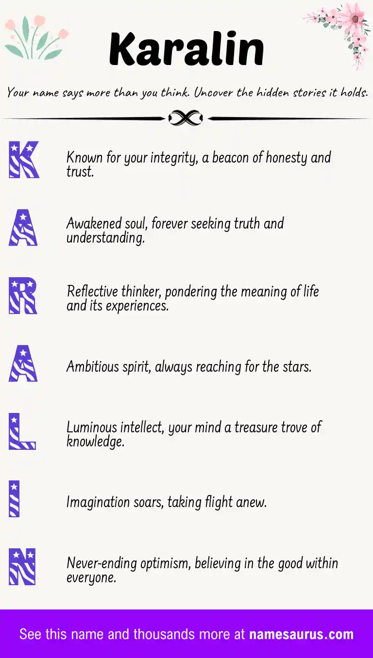 Acrostic poem about Karalin.