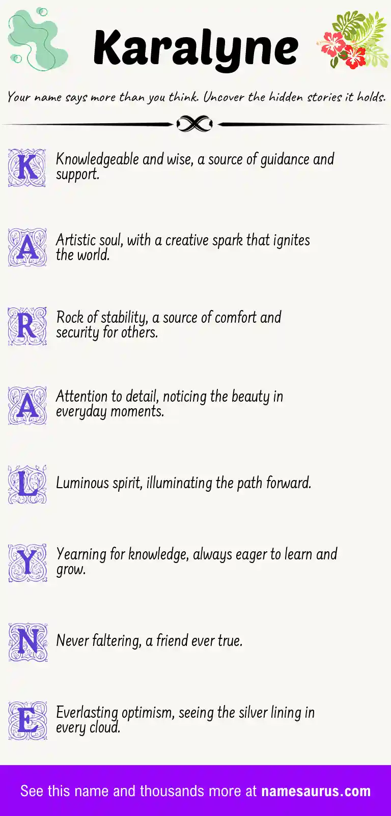 Acrostic poem about Karalyne.