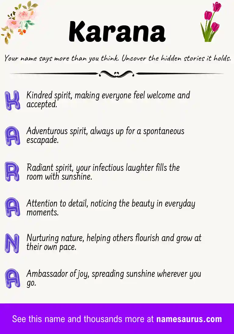 Acrostic poem about Karana.