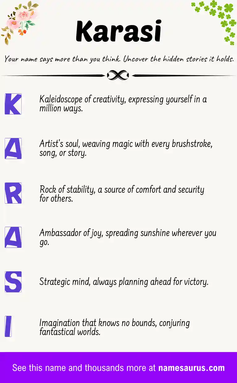 Acrostic poem about Karasi.