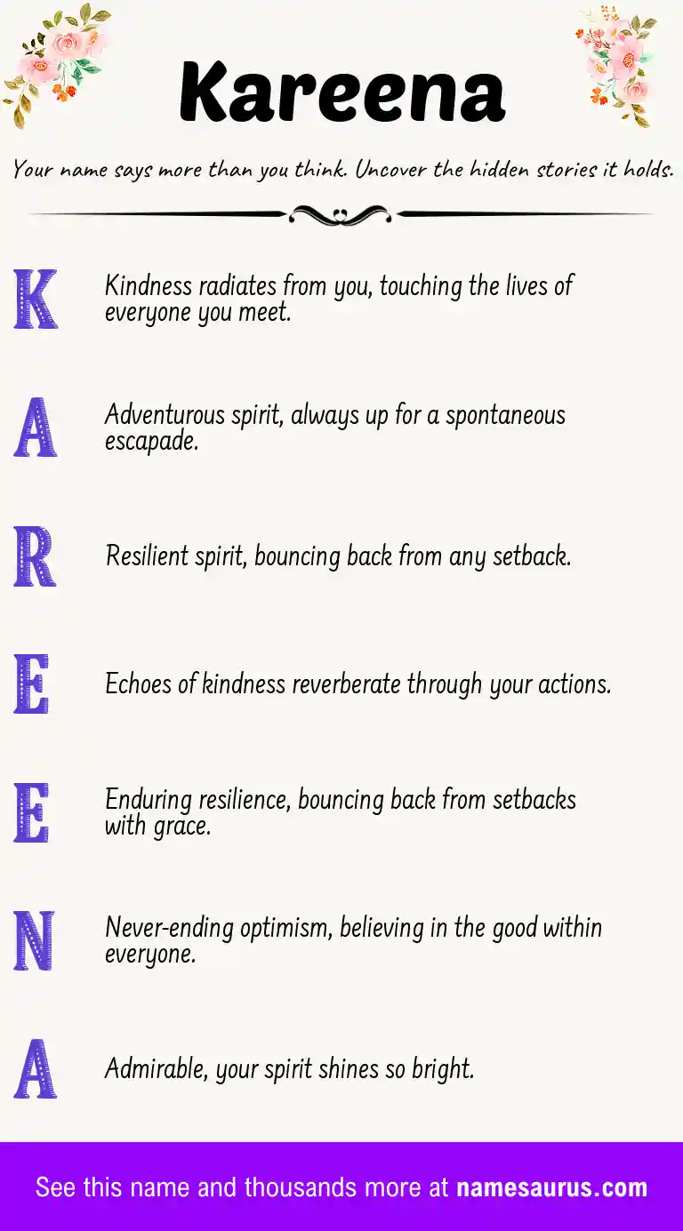 Acrostic poem about Kareena.
