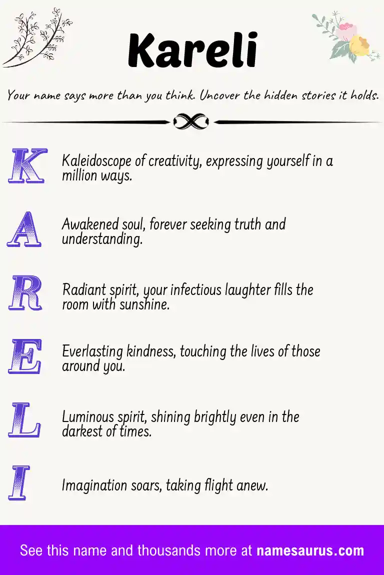 Acrostic poem about Kareli.