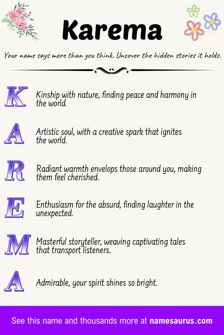 Acrostic poem about Karema.