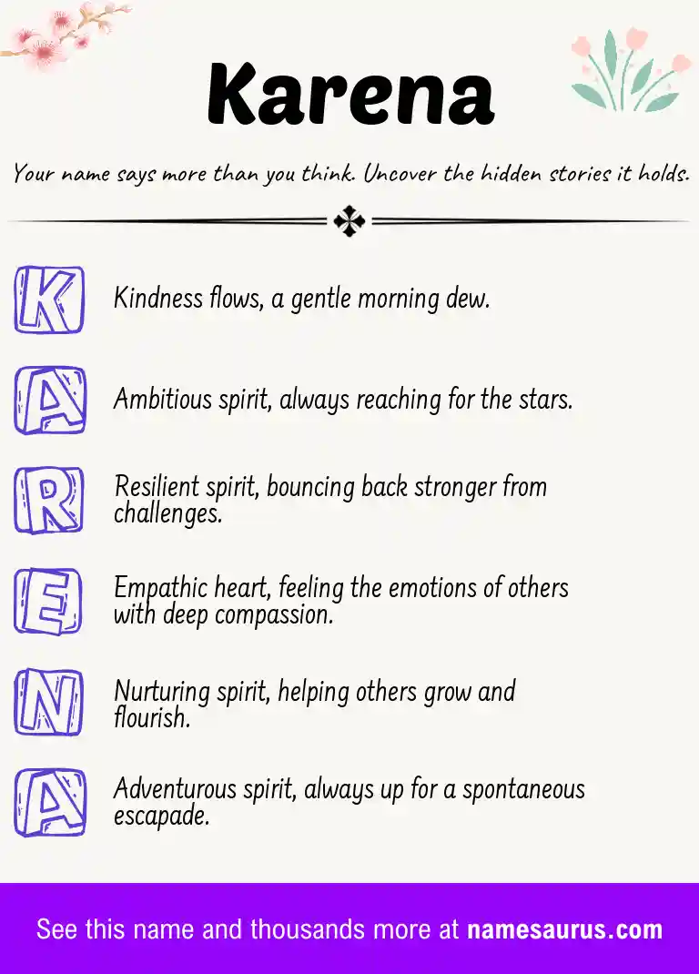 Acrostic poem about Karena.