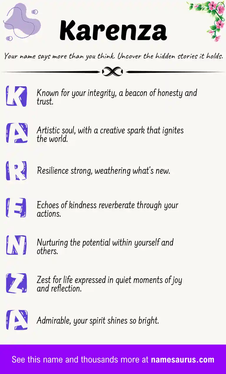 Acrostic poem about Karenza.