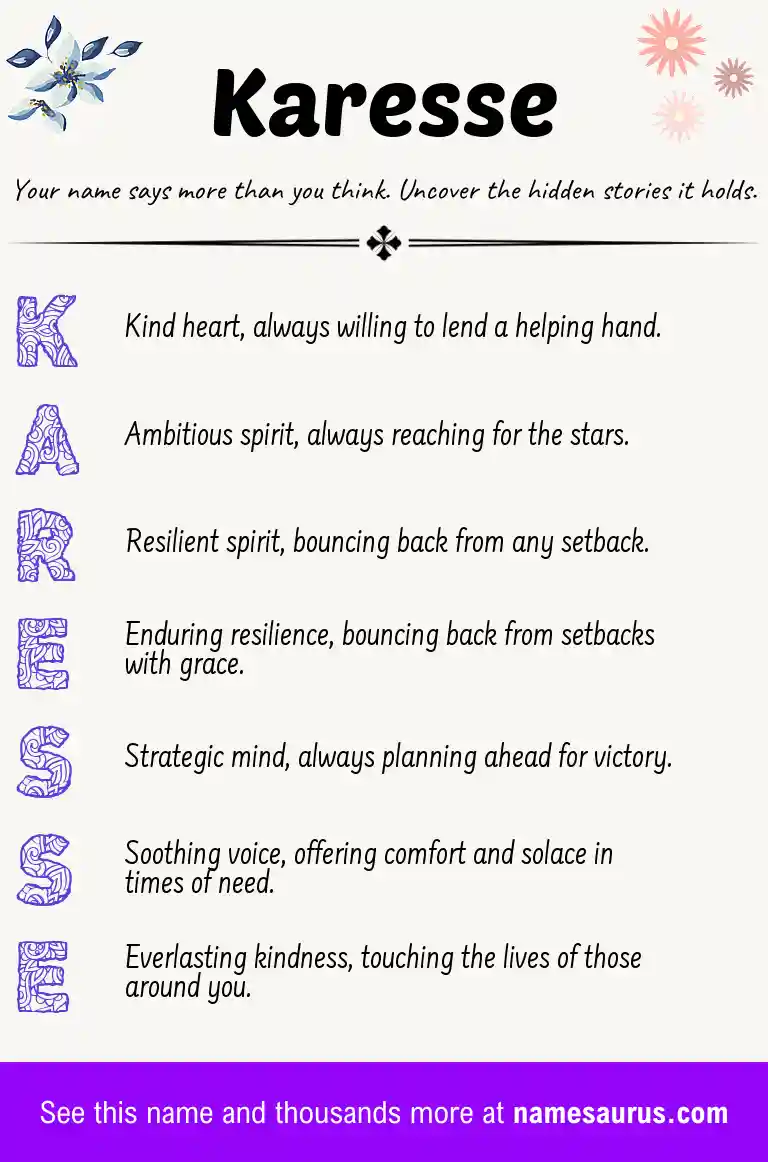 Acrostic poem about Karesse.