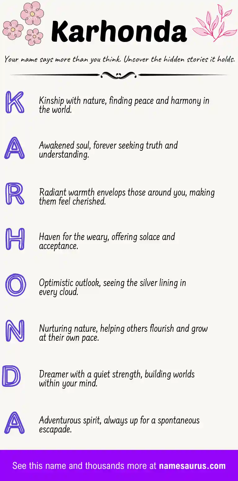 Acrostic poem about Karhonda.